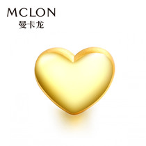 Mankalong gold transfer beads bracelet heart-shaped glossy love pure gold pendant True 3d hard gold beads send girlfriend