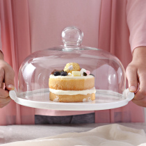 Creative cake pan glass dust cover ceramic tray dessert fruit home living room West dessert display table