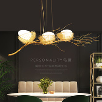Dining room chandelier Modern simple living room chandelier led art bedroom Birds nest creative personality Nordic style lamps