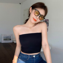 Beauty back smear underwear No shoulder strap anti-slip coalbed bottom black harness vest woman wrap chest with chest cushion anti-walk light