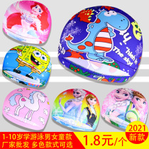 Childrens swimming caps cute boys and girls children babies infants learning to swim comfortable ear protection cartoon cloth caps manufacturers approved