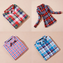 Childrens wild casual plaid shirt Spring and autumn top tide baby clothes Baby long sleeve mens and womens childrens cotton shirt