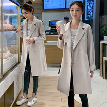 Windbreaker womens mid-length Korean loose all-match spring and autumn 2021 new popular British style small temperament jacket