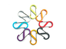 High quality 5CM carabiner aluminum alloy 8-character buckle ring S-shaped color fast buckle EDC two-way backpack hook buckle