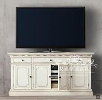 American retro modern solid wood TV cabinet minimalist-style TV cabinet combined ground cabinet bedroom TV cabinet short cabinet