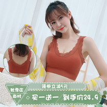 No steel ring sports underwear female beauty vest lace shockproof running bandeau gathered sleeping bra girl chest wrap