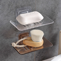 Home Creative Toilet Wall-mounted Transparent Crystal Drain Soap Box Soap Dish Free of perforated soap racks
