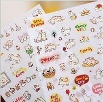Hand ledger Decorative Sticker Kitty Kindergarten Children Trim Patch Transparent Waterproof Cartoon Small Stick Adhesive Sticker