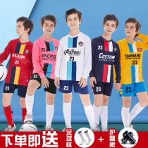 Childrens football clothes suit boys customised competition uniforms Autumn winter sports training clothing women long sleeve football clothes