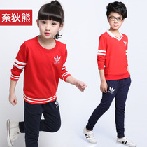 Fall new child clothing male girl in single piece blouses pants for children casual sports students wear class clothes garden clothes
