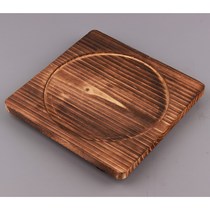 Carbonized wood thickened high temperature resistant non-slip anti-scalding casserole tray Stone pot wooden board bottom bracket Insulation business dining table mat