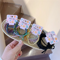 Child Leather Fascia Base Hair Circle 6 Clothes Knotted Hair Rope Black Color Ensemble Brief Cute And Strong And Durable Leather Fascia