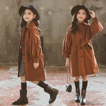 Britains next sara girls windcoat jacket with long style 2021 autumn and winter fashion CUHK children casual blouses