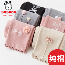 Babu bean girls leggings outer wear spring and autumn winter plus velvet thick childrens pants baby thin velvet long pants