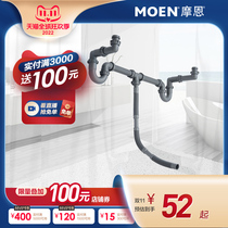 Moen Basin Sink Sewer Pipe Odor Resistant Sewer Drain PP Storage Water Bend Outlet Pipe Sanitary Accessories