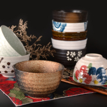 Hot new rice bowl Sushi tableware High temperature underglaze color day bowl Threaded bowl Outer pattern bowl Hand-colored ceramic bowl