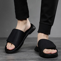 Tide brand one-word drag mens ins tide personality Net red slippers summer Korean version of Wild trend outdoor beach cool