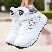 Autumn walking shoes children male and female adult students single-wheel reel shoes double-wheel invisible sole with wheel four-wheel wind and fire