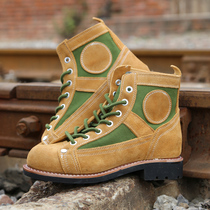 Sanniu edge outdoor hiking hiking shoes retro 65-style skydiving boots classic round head short face leather boots mens tide