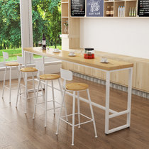Nordic Wind Iron Art Solid Wood Bar Table Domestic Lean wall narrow long table High Foot Table Milk Tea Shop Bar Table And Chairs Combination