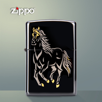Original ZIPPO Lighter Black Ice Horse Pentium 28645 Mirror Genuine Horse Done Business