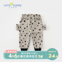 cutebunny baby autumn clothing new 1-3-year-old male and female child Harun pants foreign air baby pure cotton cartoon PP pants