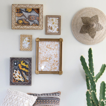 American European-style light luxury porch sofa background combination hanging painting wall decoration wall decoration