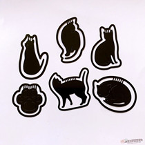 Japanese and wind black paint stainless steel metal pin bookmarks 9 cat fun bookmarks