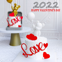 7 New Years Valentines Day Balloon Sue White Cubear Cake Decoration Ring Box Swing Piece Loving love Love Bake Birthday Plugin