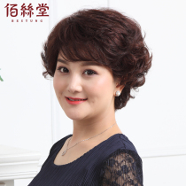 women's short middle-aged and elderly round face mother's wig full-head cover medium-long realistic wig full-length hair