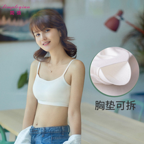 200 pounds large size with chest cushion camisole vest bandeau without steel rim detachable cup integrated bra sports underwear