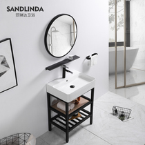 Nordic modern simple small apartment washbasin bathroom cabinet combination toilet wash sink bathroom cabinet