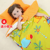 Four seasons cotton baby sleeping bag baby can take off the big boy autumn and winter double bolus thick pure cotton anti kicking quilt