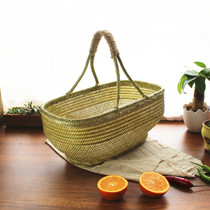 Handmade bamboo basket bamboo weaving portable basket bamboo basket egg basket fruit storage bamboo basket bamboo weaving bamboo boutique