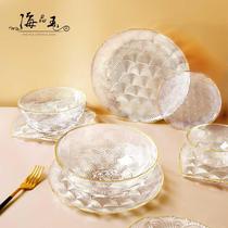 Xiangyun Tattoo Chinese Cutlery Suit Home Net Red Ins Dried Fruits Fruit Plate High Face Value Glass Bowl