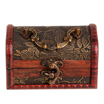 Juyuan Pavilion Chinese small wooden box retro wooden jewelry box ingot jade crystal jewelry storage box decorative ornaments