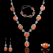 Collectible jewelry set South red agateXiuwaihuizhong jewelry hz01269 G