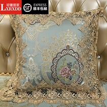LXRXDD leather sofa cushion cushion in living room household European-style pillow sleeve luxury lace cushion with core pillow