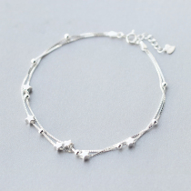 Love Rocky s925 silver double star anklet female fashion Korean version sweet personality temperament fashion five-pointed star jewelry
