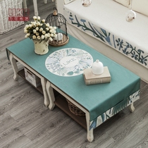 Fabric TV cabinet tablecloth tablecloth sideboard microwave oven cover cloth cotton linen American retro coffee table cloth