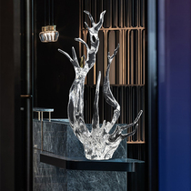 Hotel lobby ornaments light luxury high-end porch living room TV cabinet decorations art Wind Water rising waves sculpture