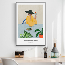 Creative characters Dining room wall painting Simple modern living room decoration painting room sofa background wall single mural