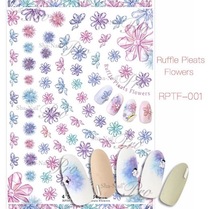 (Spot) Japanese sha-nail pro nail stickers pleated flowers chiffon silk belt flower
