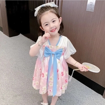 Girl Hanfu Dress Dress 2022 New Summer Clothing Children China China Wind Tang Dress Girl Foreign Air Skirt Ancient Dress