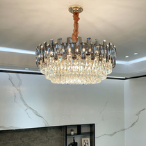 Postmodern minimalist chandelier Crystal lamp Living room lamp Nordic restaurant Chandelier Hong Kong-style light luxury atmospheric bedroom lamps