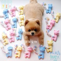 Gossip pet-give back pet toy TPR dog voice toy macaron small animal cloth strip