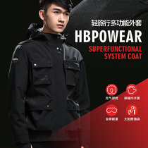 Korean version of multi-functional tooling assault clothing men outdoor trend windproof jacket single-layer mountaineering clothing waterproof and breathable jacket