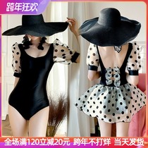 ins new swimsuit one-piece French sexy back bow Fairy Hot Spring Resort swimsuit skirt style two-piece set