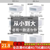 Alice storage box drawer pull wardrobe storage box transparent plastic household clothes finishing storage Alice