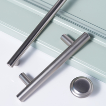 Cabinet handle European American minimalist wardrobe door handle fog silver modern minimalist drawer cabinet handle single hole round